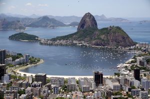 Rio, with Sugarloaf Mountain in the background. (From Wiki Commons)